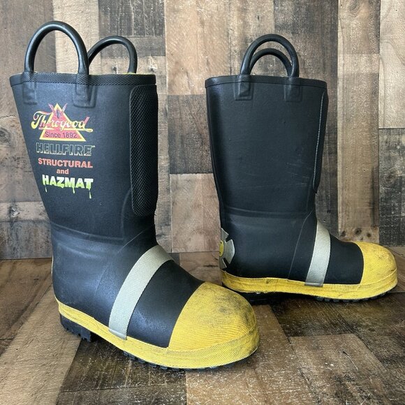 Thorogood 807 6000 Hellfire Steel Toe Hazmat Fire Fighting Work Boots Mens 8 W - Picture 2 of 12